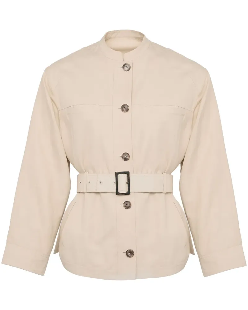 Yves Salomon Jacke mit Gürtel - Braun Braun