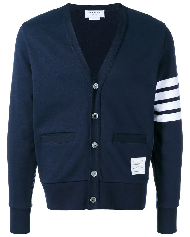 Thom Browne Cardigan mit Logo-Streifen - Blau Blau