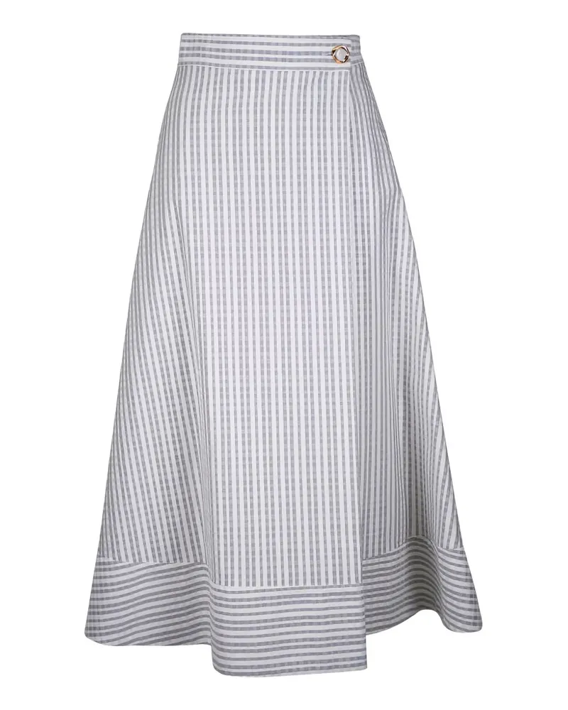 AGNONA striped a-line skirt - Weiß Weiß