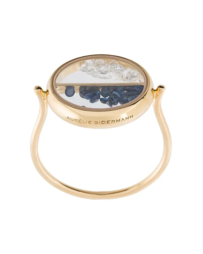 Aurélie Bidermann 18kt 'Chivoir' Gelbgoldring mit Diamanten und Saphiren Gelb