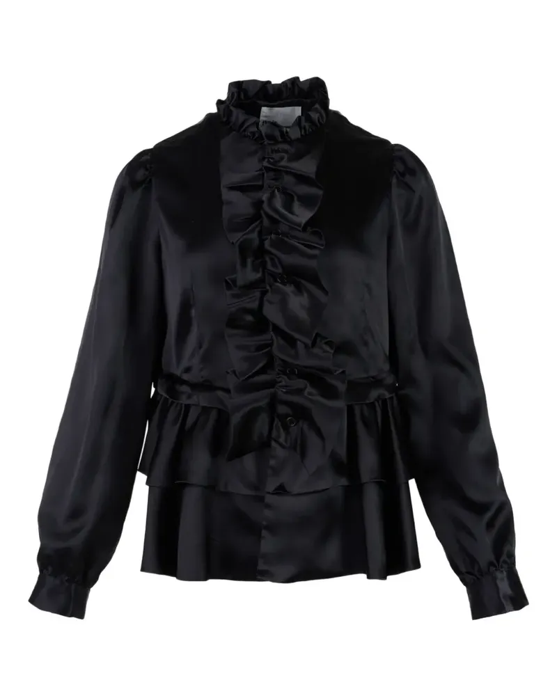 Noir Kei Ninomiya Gestufte Bluse mit Rüschen - Schwarz Schwarz