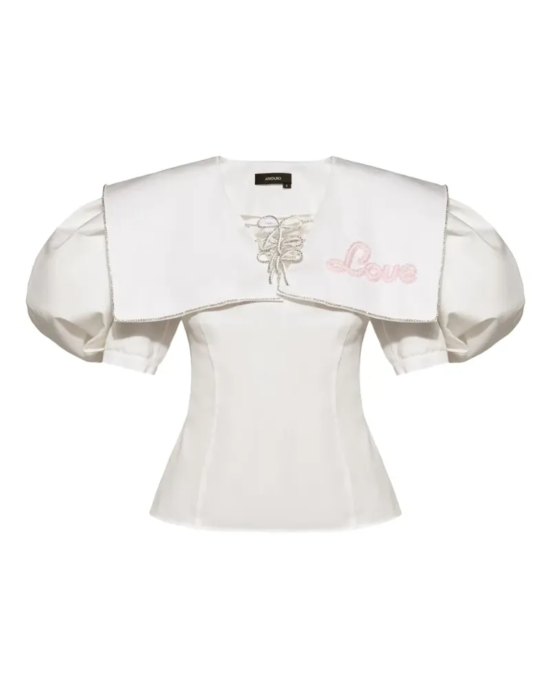 ANOUKI embroidered cotton blouse - Weiß Weiß