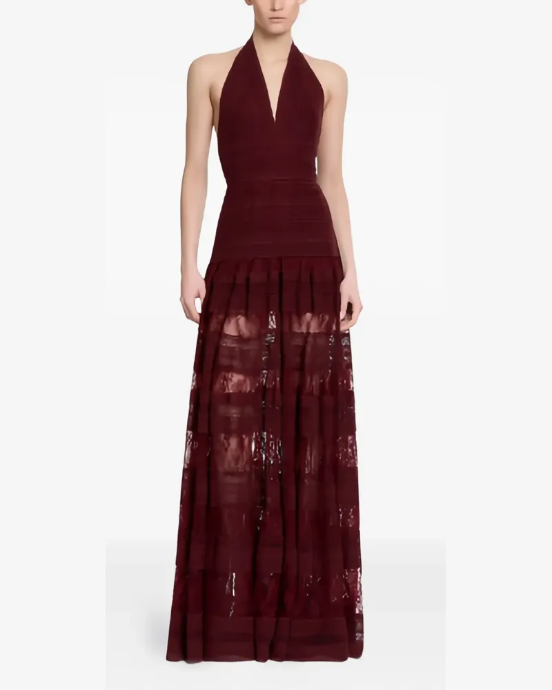 Elie Saab lace halterneck  dress - Rot Rot