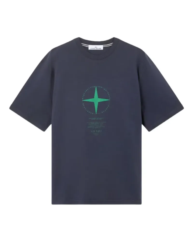 Stone Island Light Compass cotton T-shirt - Blau Blau