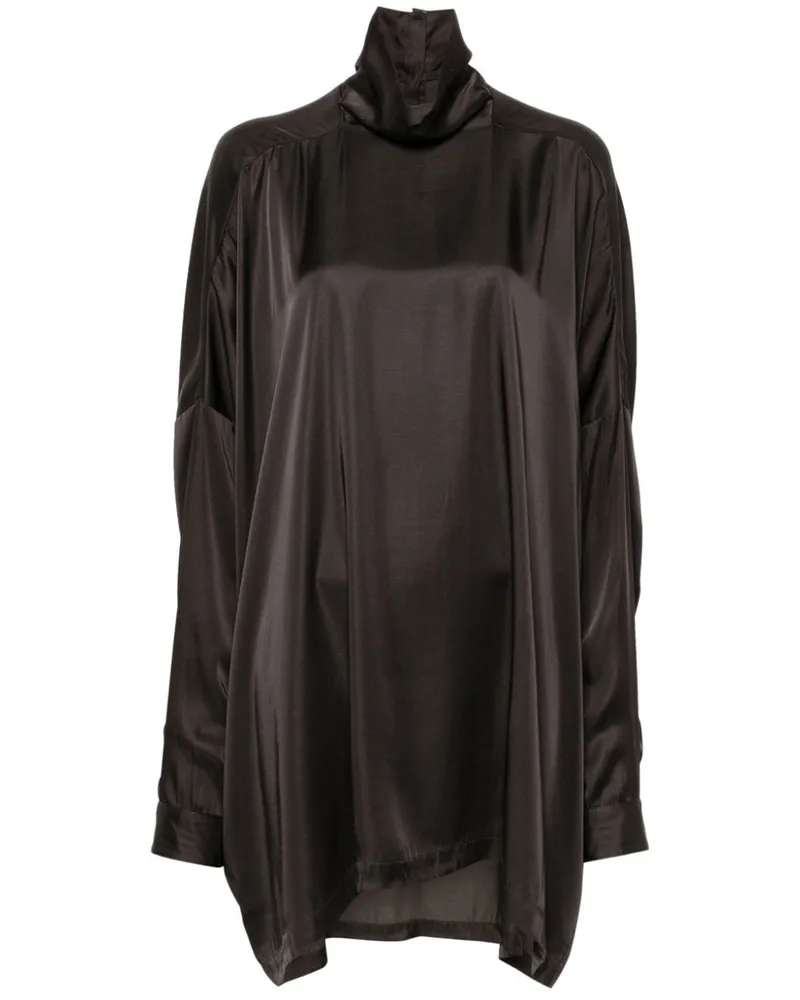 Rick Owens Tabard Bluse aus Satin - Schwarz Schwarz