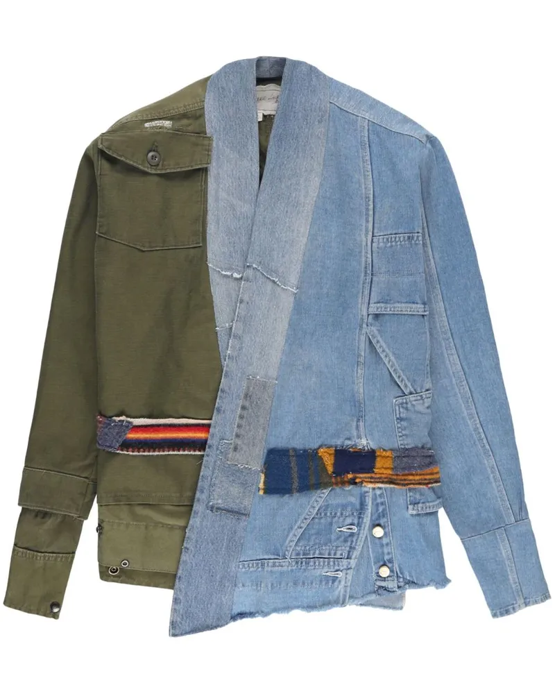 Greg Lauren asymmetric-design jacket Blau