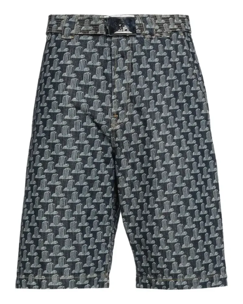 Lanvin monogram-print shorts - Blau Blau