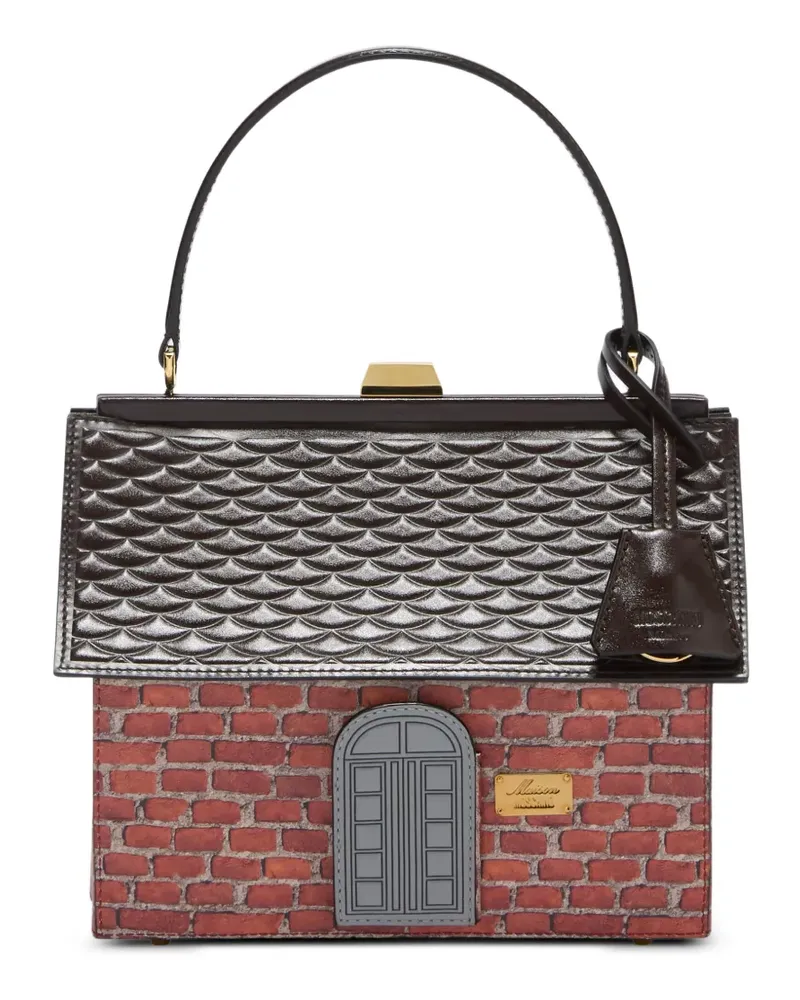 Moschino Tote Bag in Hausform mit Backstein-Print - Rot Rot