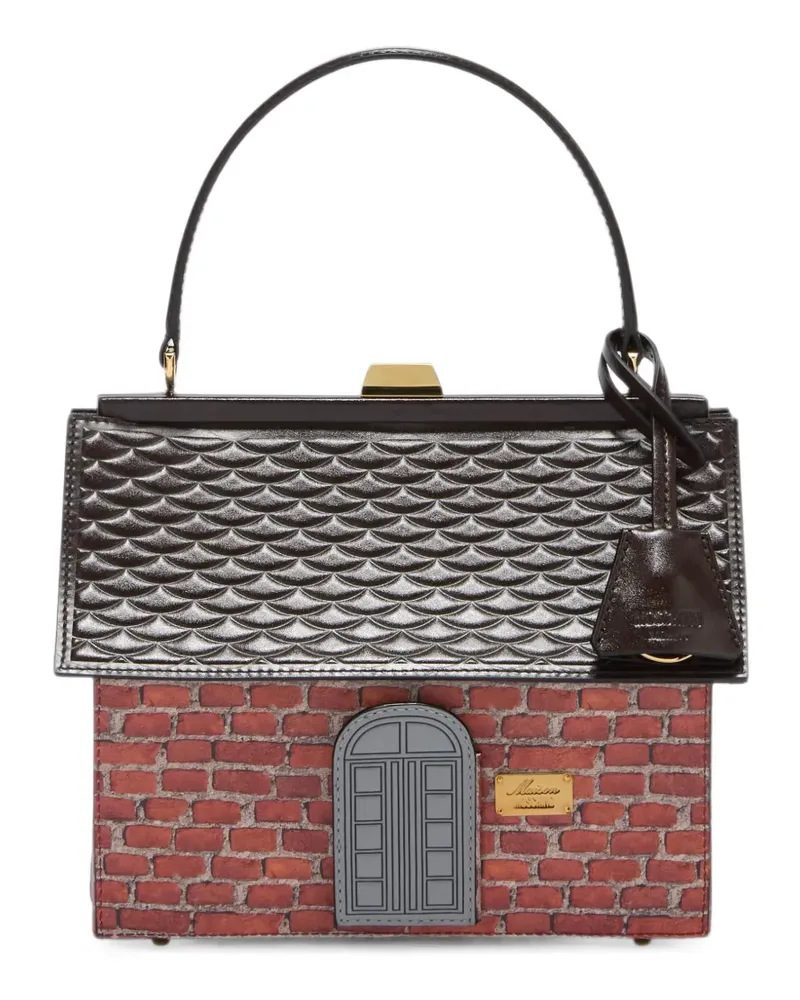 Moschino Tote Bag in Hausform mit Backstein-Print - Rot Rot