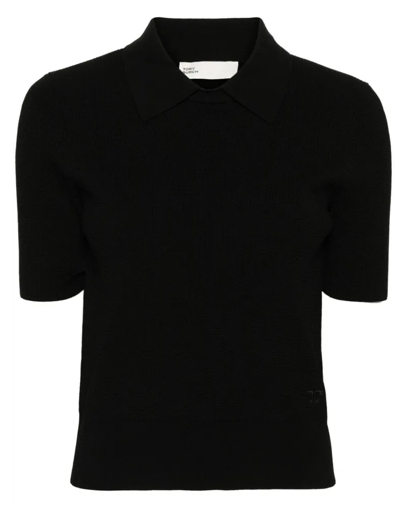 Tory Burch Gestricktes Poloshirt - Schwarz Schwarz