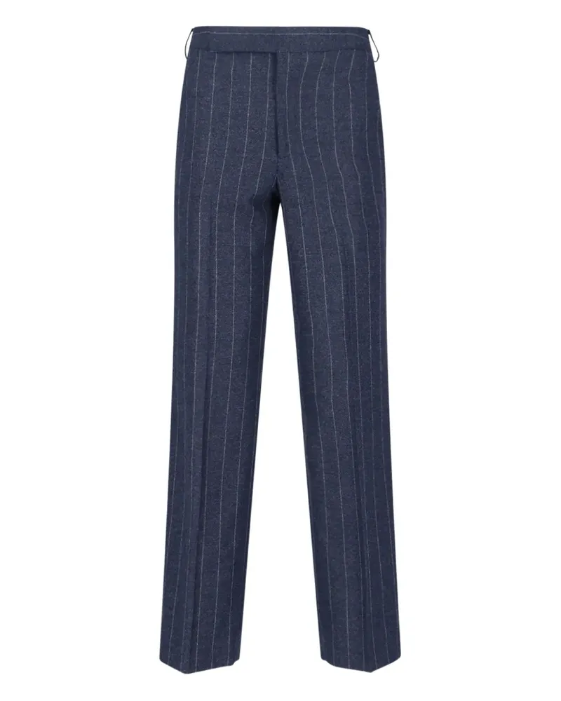 LARDINI hook-fastening striped trousers - Blau Blau