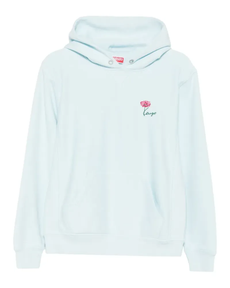 Kenzo flower-embroidered hoodie - Blau Blau