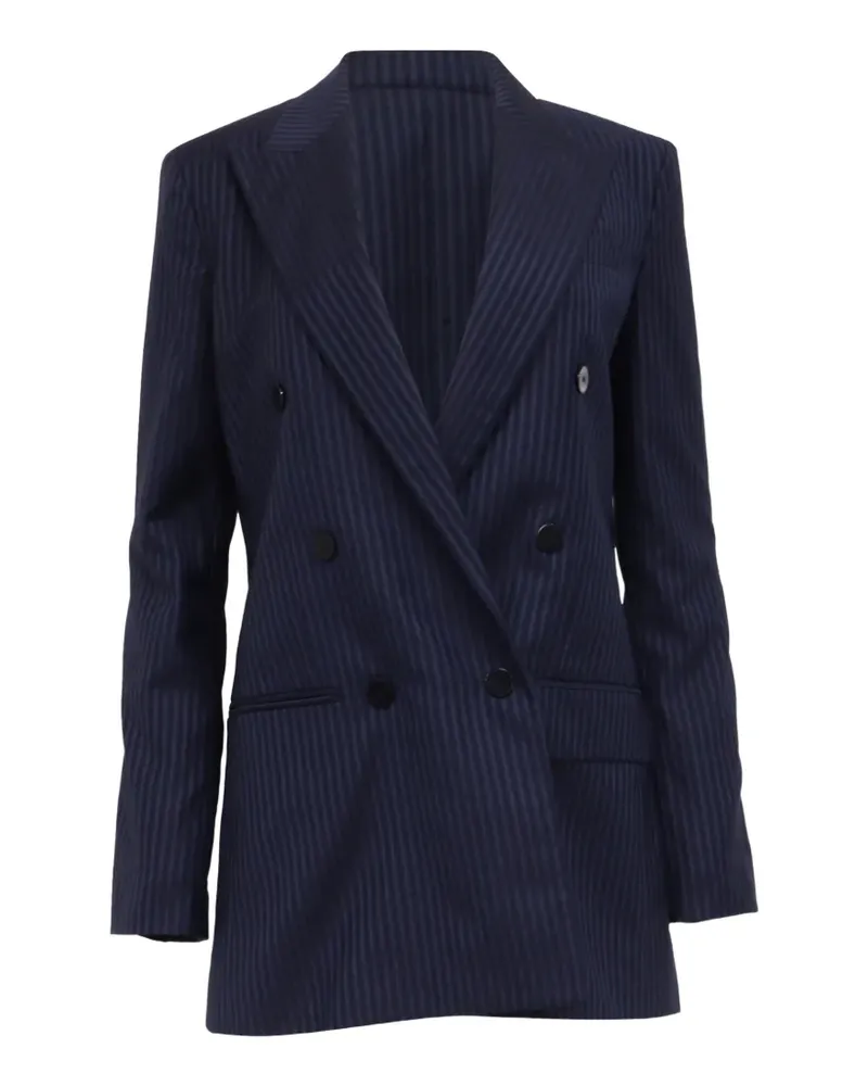 Theory striped double-breasted blazer - Blau Blau