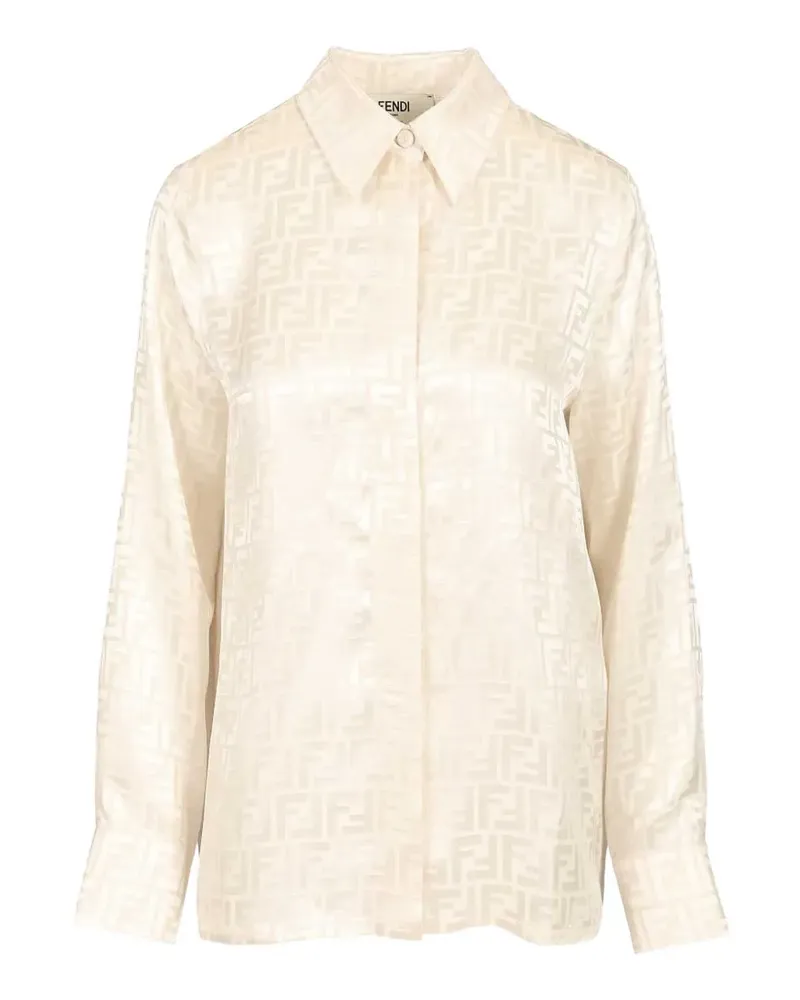 Fendi FF-jacquard silk shirt - Nude Nude