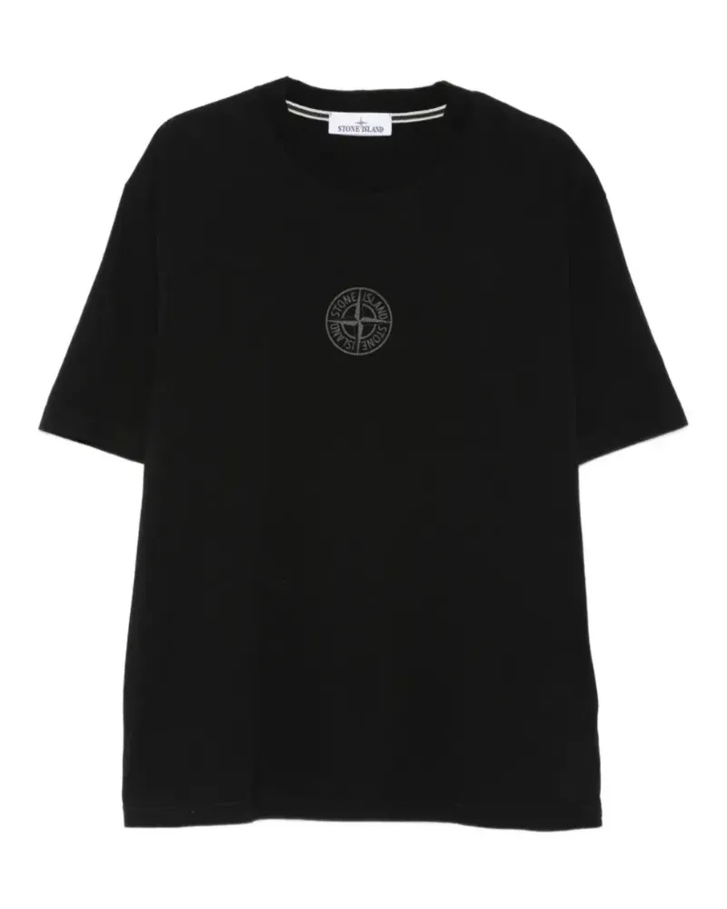 Stone Island logo-detail T-shirt - Schwarz Schwarz