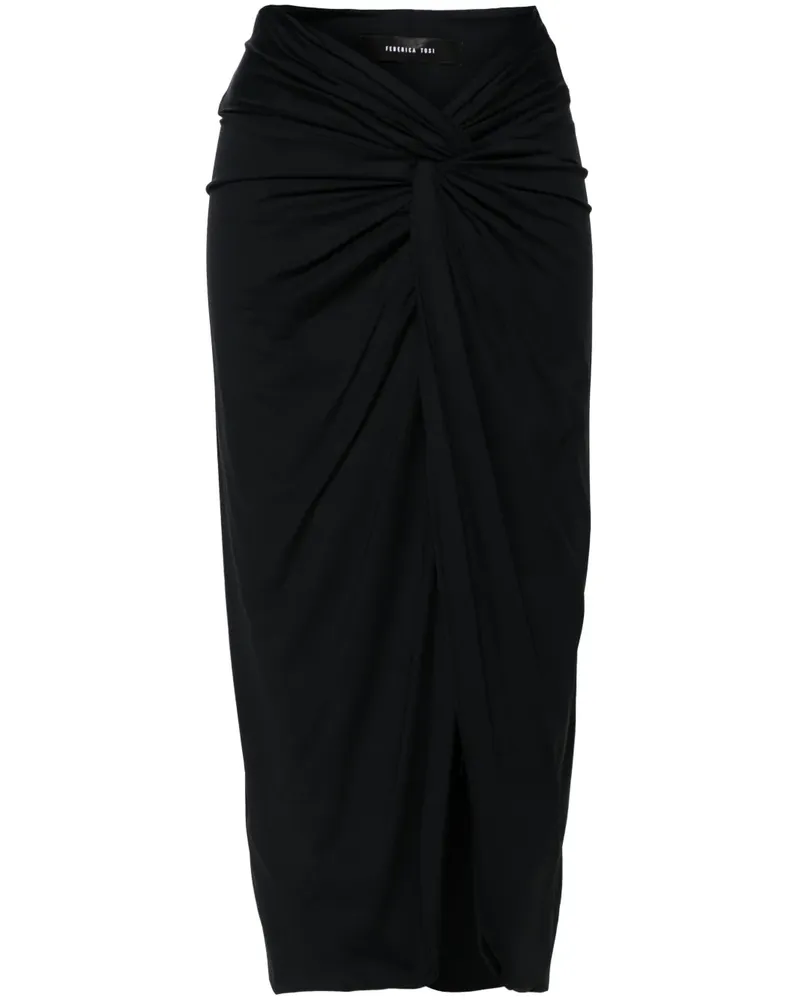 Federica Tosi Hoch sitzender Midi-Bleistiftrock - Schwarz Schwarz