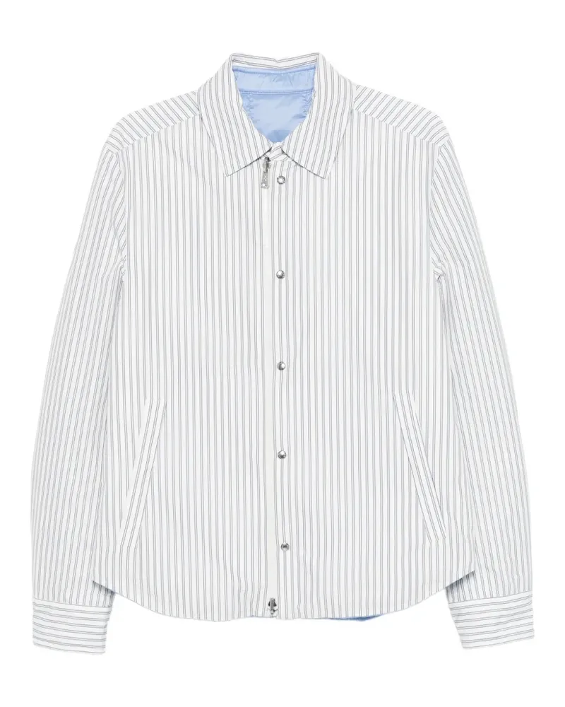 Moncler reversible striped padded shirt jacket - Weiß Weiß