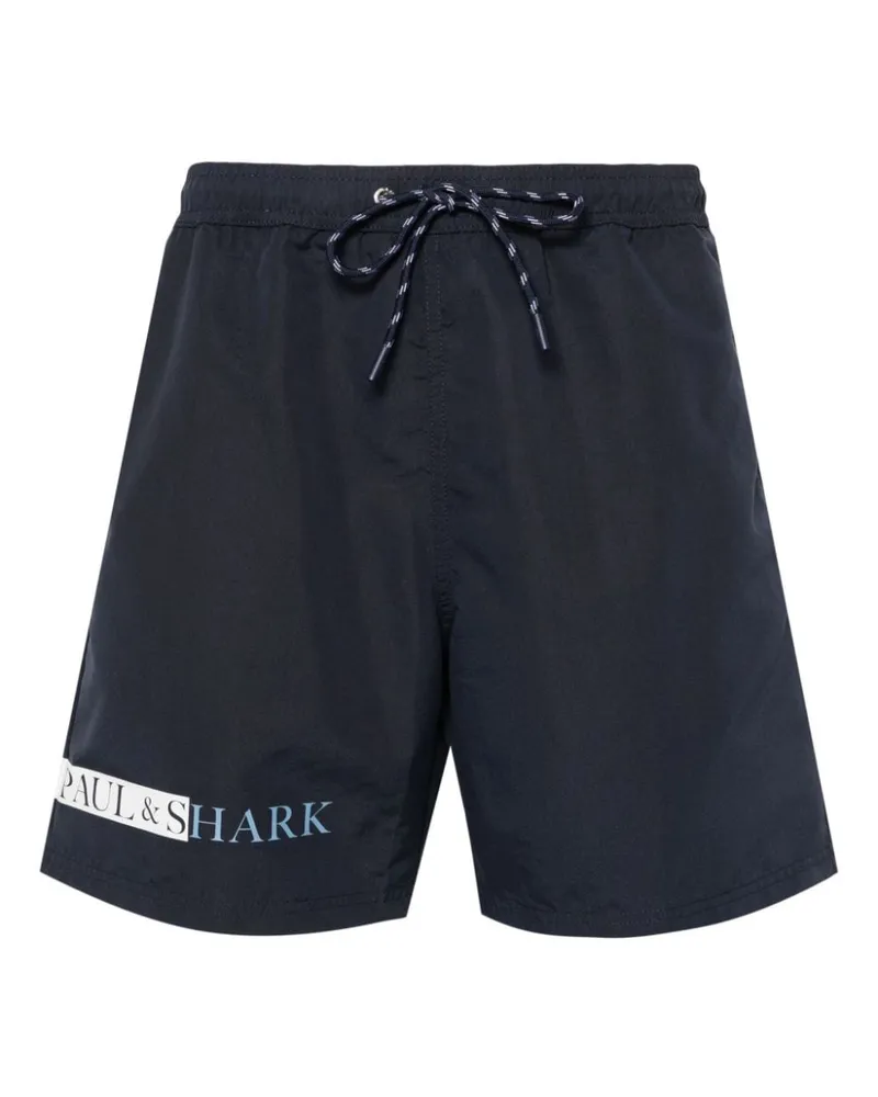 Paul & Shark Badeshorts mit Logo-Print - Blau Blau