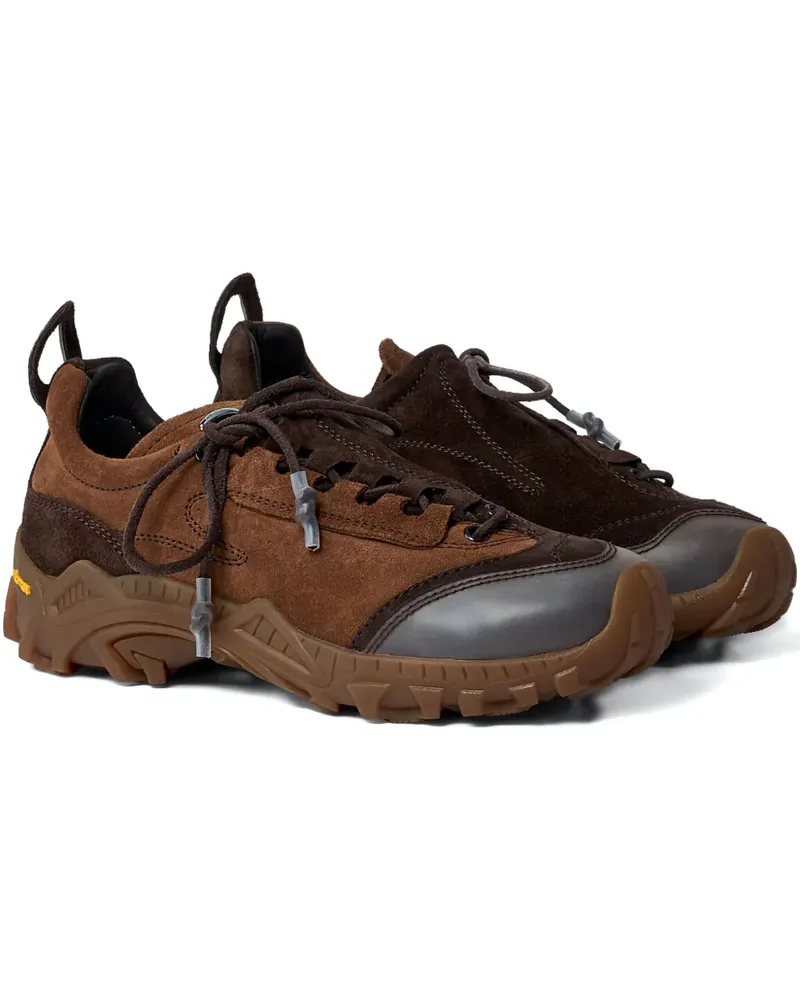 Our Legacy Gabe panelled lace-up sneakers - Braun Braun