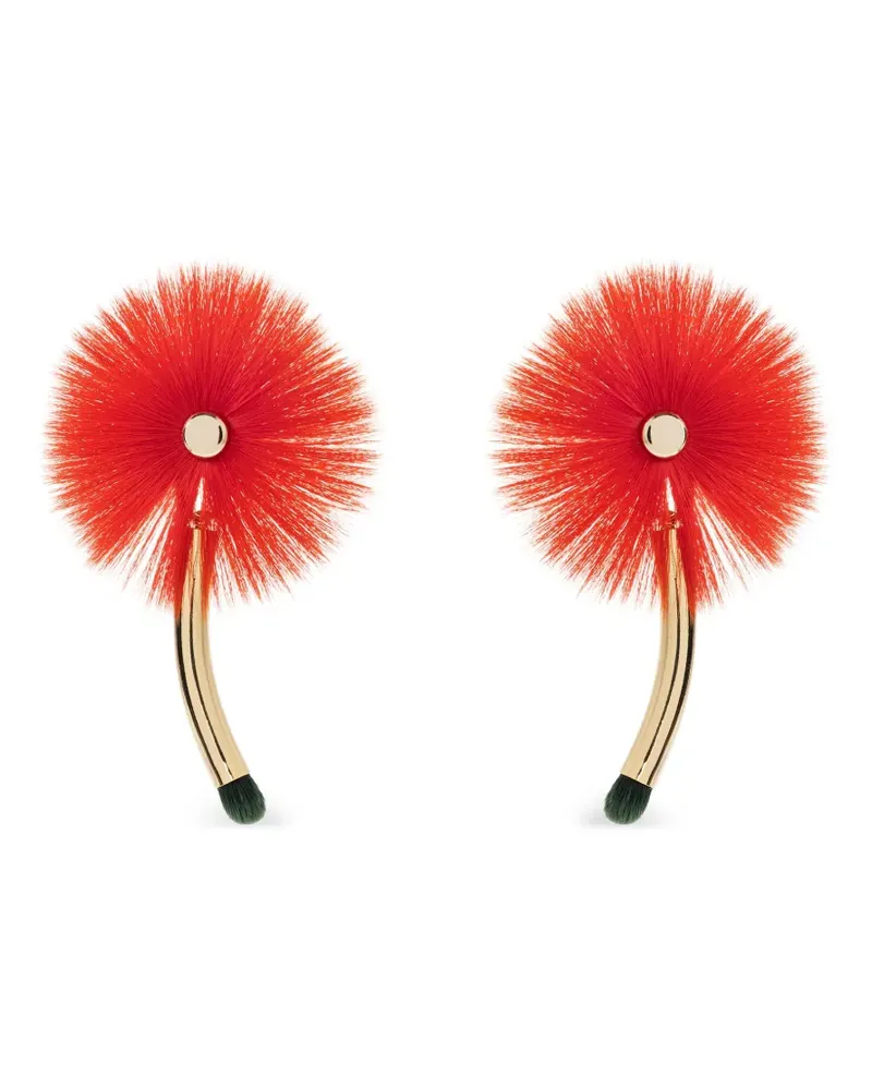 Issey Miyake floral-motif earrings - Gold Gold