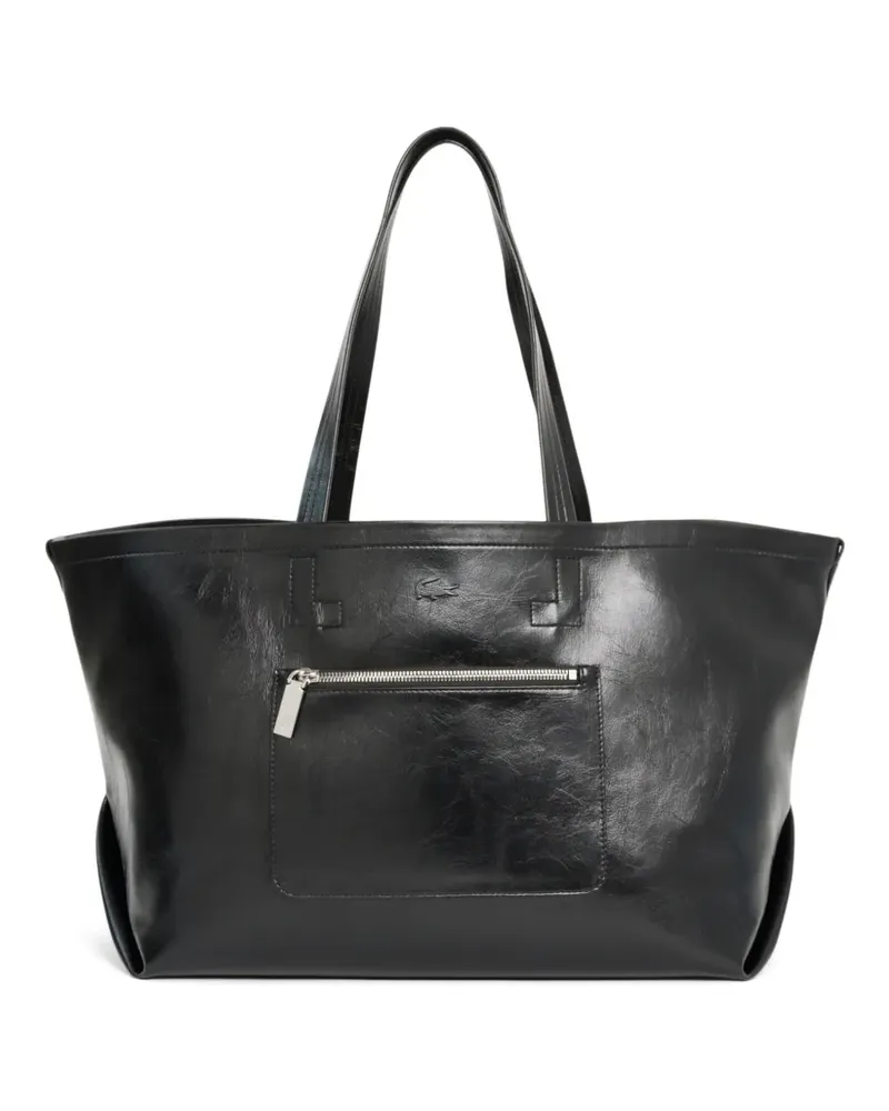 Lacoste large Lite Glossy tote bag - Schwarz Schwarz
