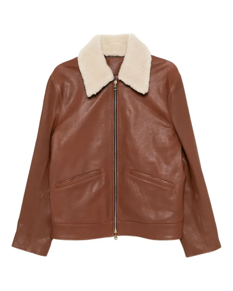 Paul Smith Lederjacke mit Kragen - Braun Braun