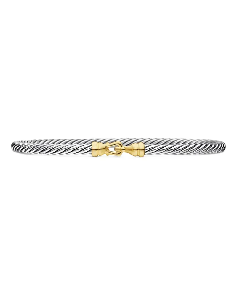 David Yurman 18kt Buckle Classic Cable Gelbgold- und Sterlingsilberarmband (3mm Silber