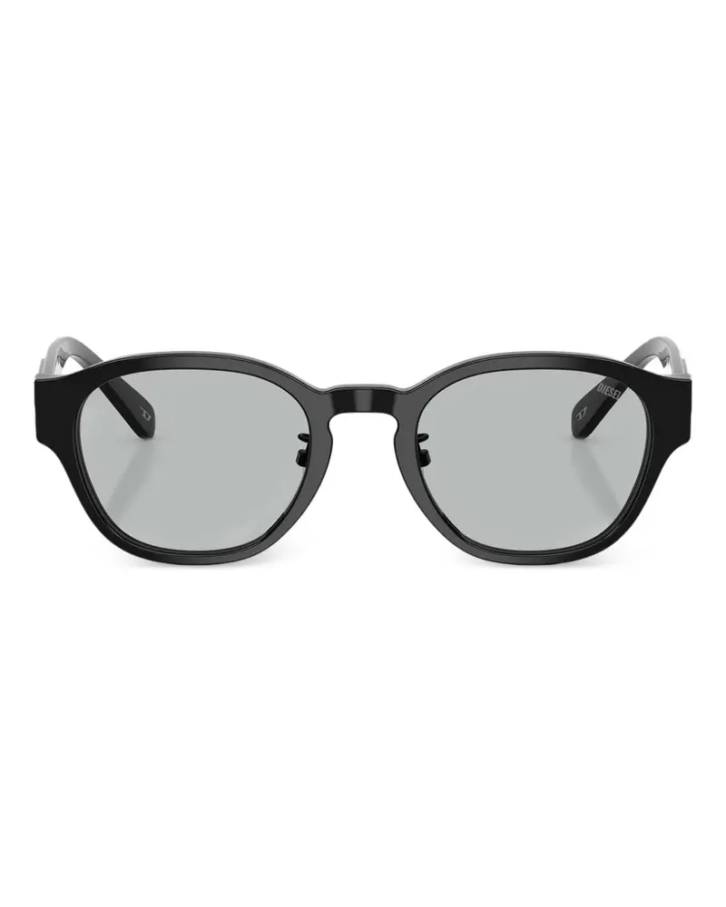 Diesel Sonnenbrille mit rundem Gestell - Schwarz Schwarz