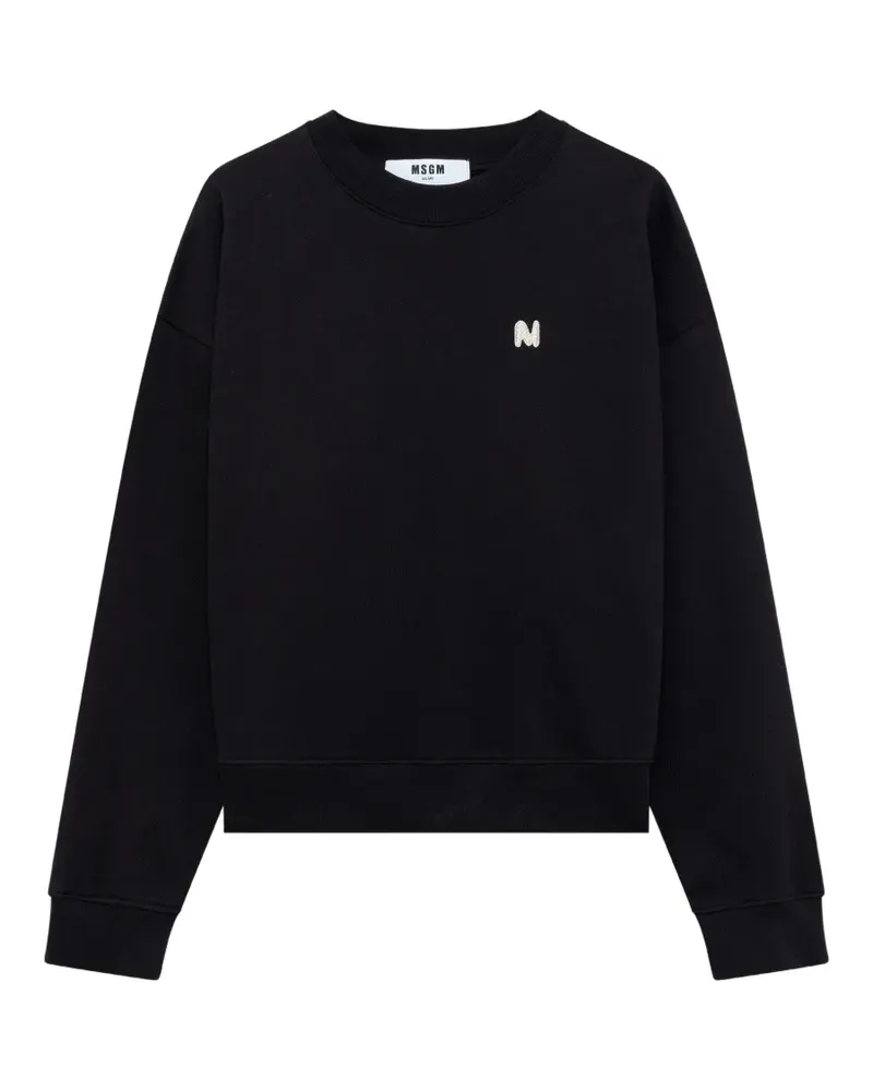 MSGM Sweatshirt mit Logo-Patch - Schwarz Schwarz