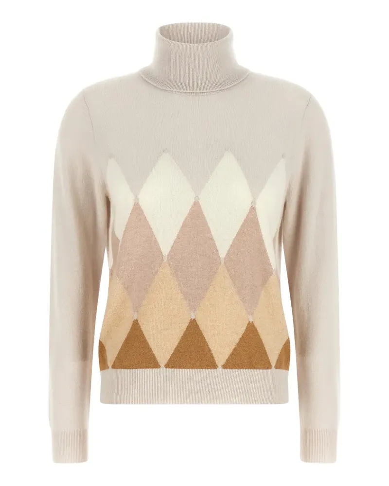 Ballantyne diamond intarsia-knit sweater - Nude Nude
