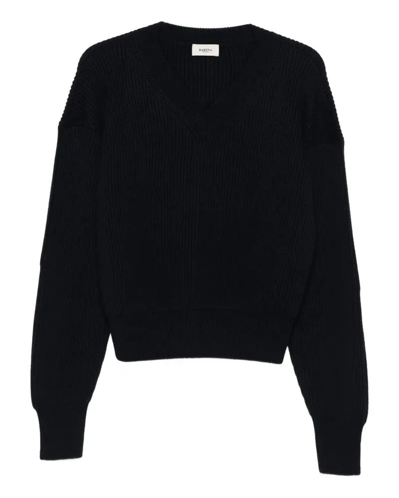 BARENA Gerippter Pullover - Blau Blau