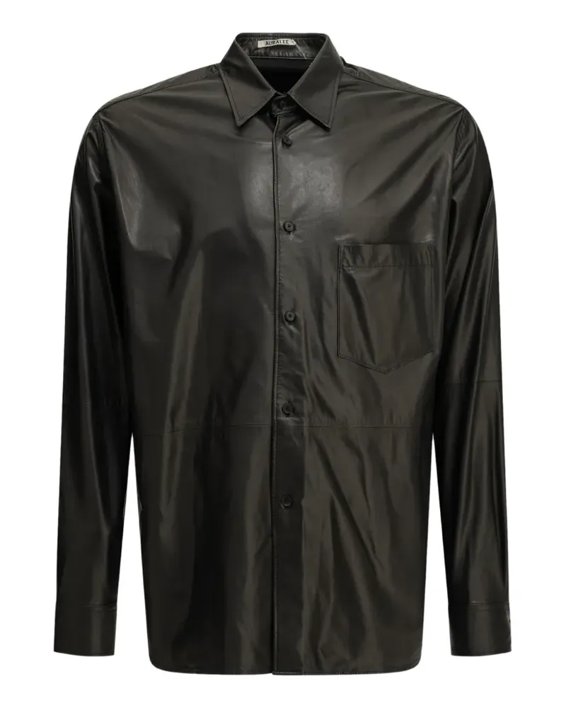 AURALEE Hemd aus Leder - Schwarz Schwarz