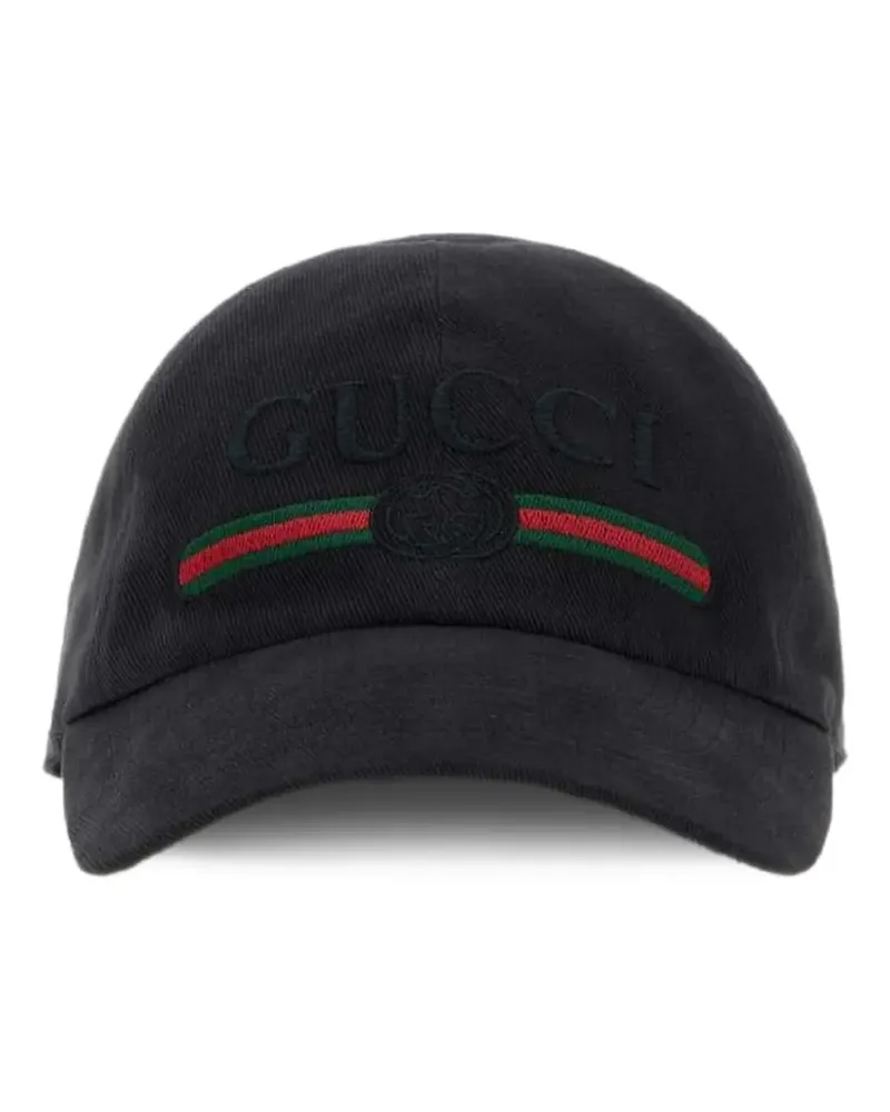 Gucci Web-stripe embroidered baseball cap - Schwarz Schwarz