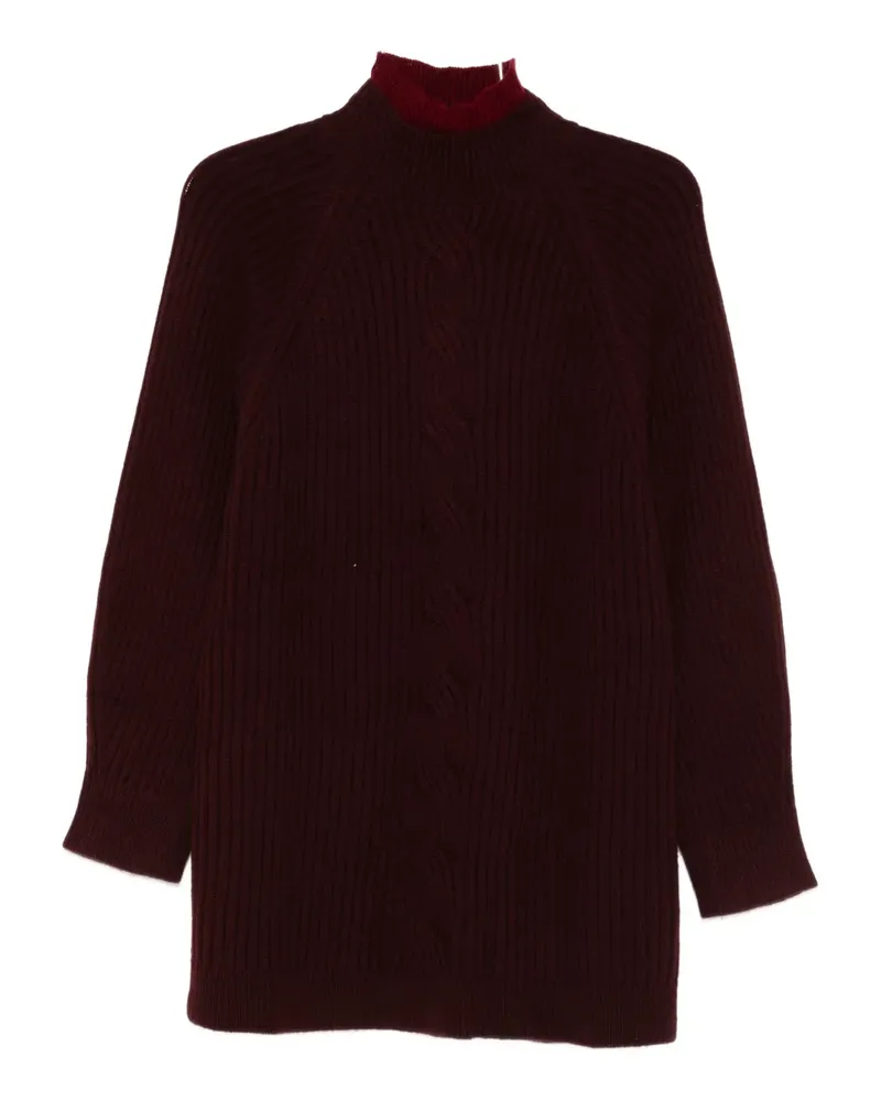 Max Mara Pullover mit Zopfmuster - Rot Rot