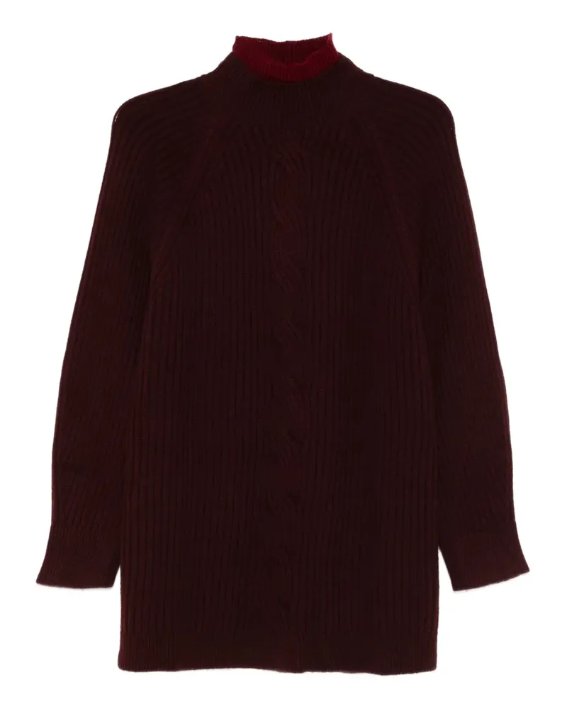 Max Mara Pullover mit Zopfmuster - Rot Rot