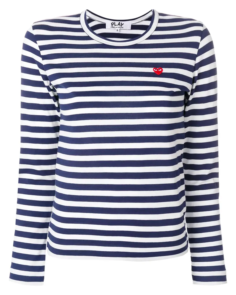 Comme des Garçons Gestreiftes Langarmshirt - Weiß Weiß