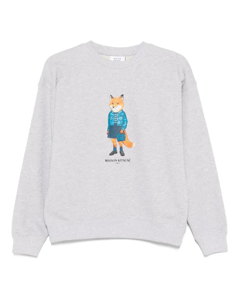 Kitsuné Sweatshirt mit Dressed Fox-Print - Grau Grau