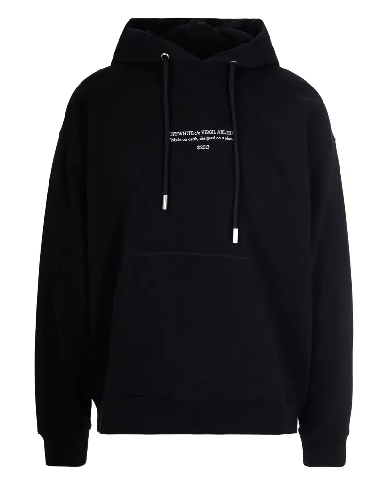 OFF-WHITE logo-print hoodie - Schwarz Schwarz