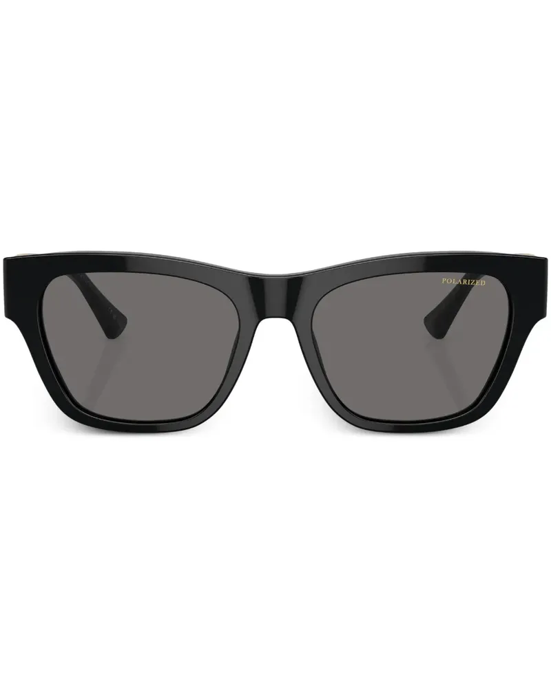Versace Sonnenbrille mit eckigem Gestell - Schwarz Schwarz
