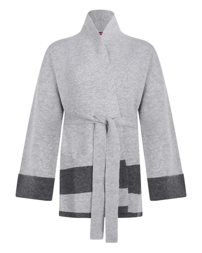 Max Mara Cardigan mit Gürtel - Grau Grau