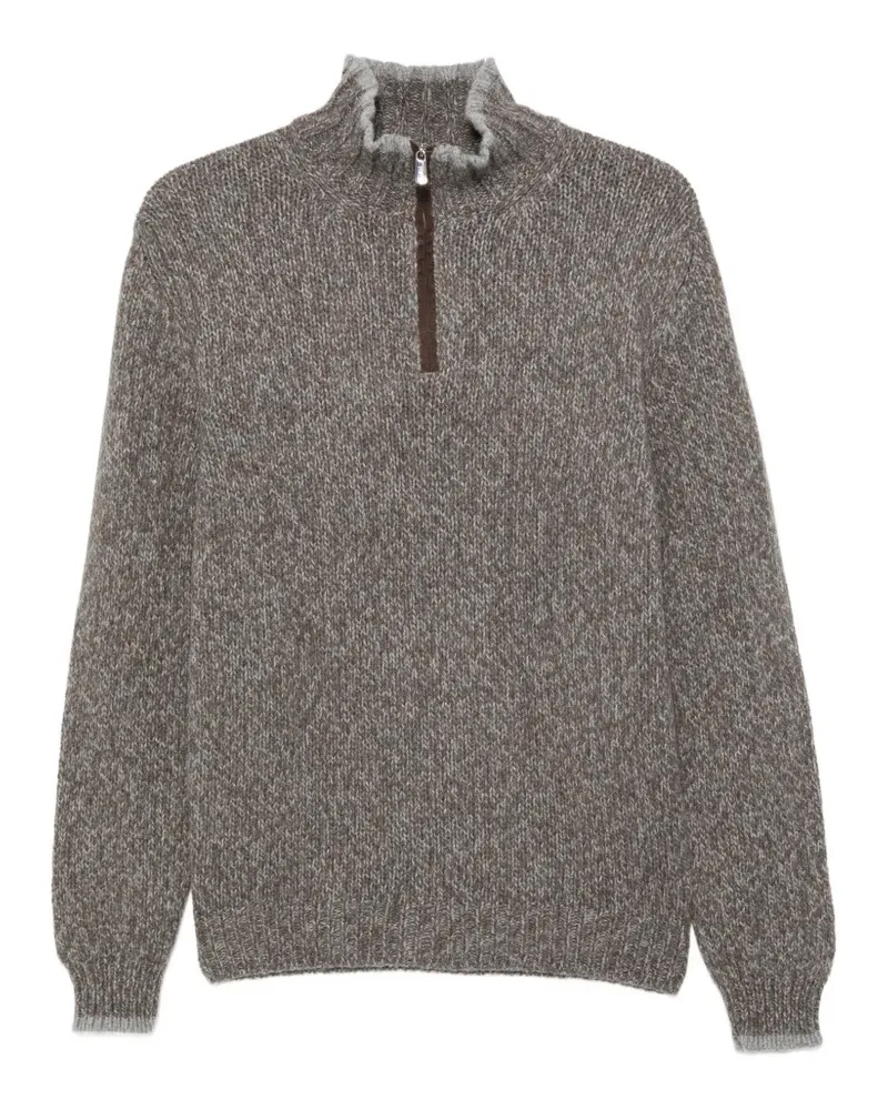 Fedeli Pullover mit kurzem Reißverschluss - Braun Braun