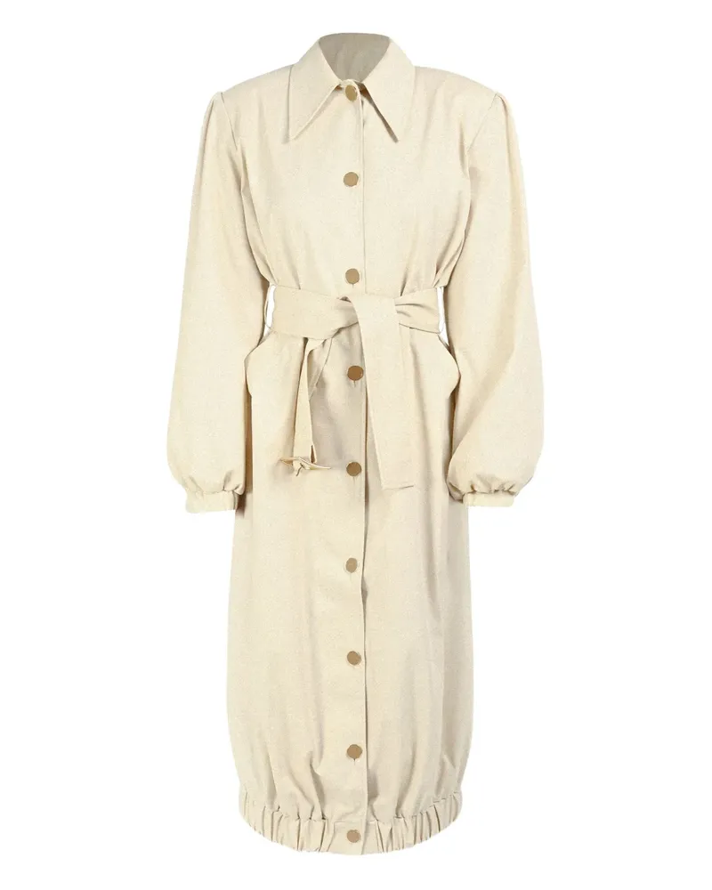 Rowen Rose buttonedup belted coat - Nude Nude