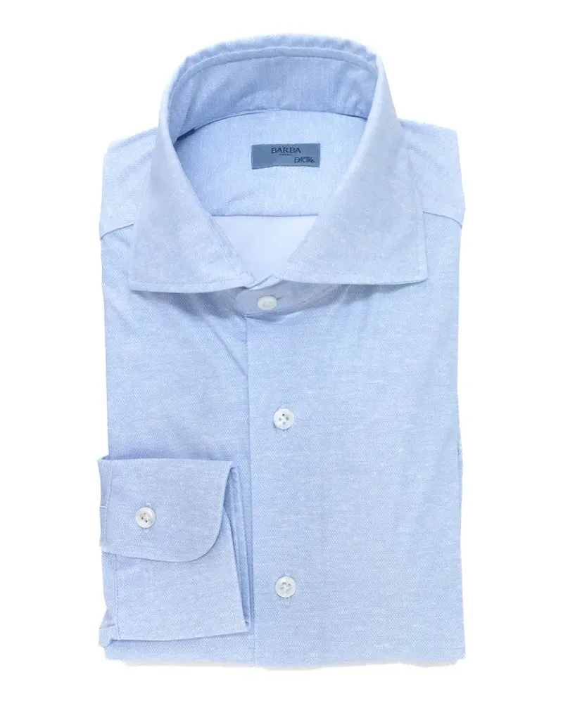 BARBA spread-collar shirt - Blau Blau