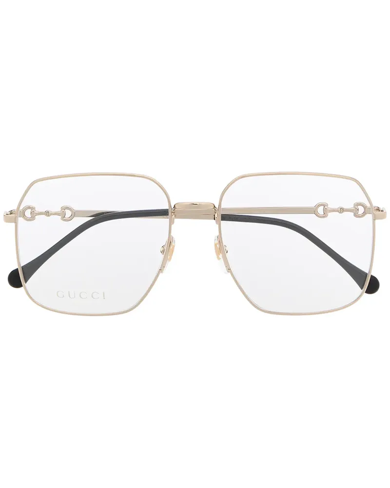 Gucci Oversized-Brille mit eckigem Gestell - Gold Gold