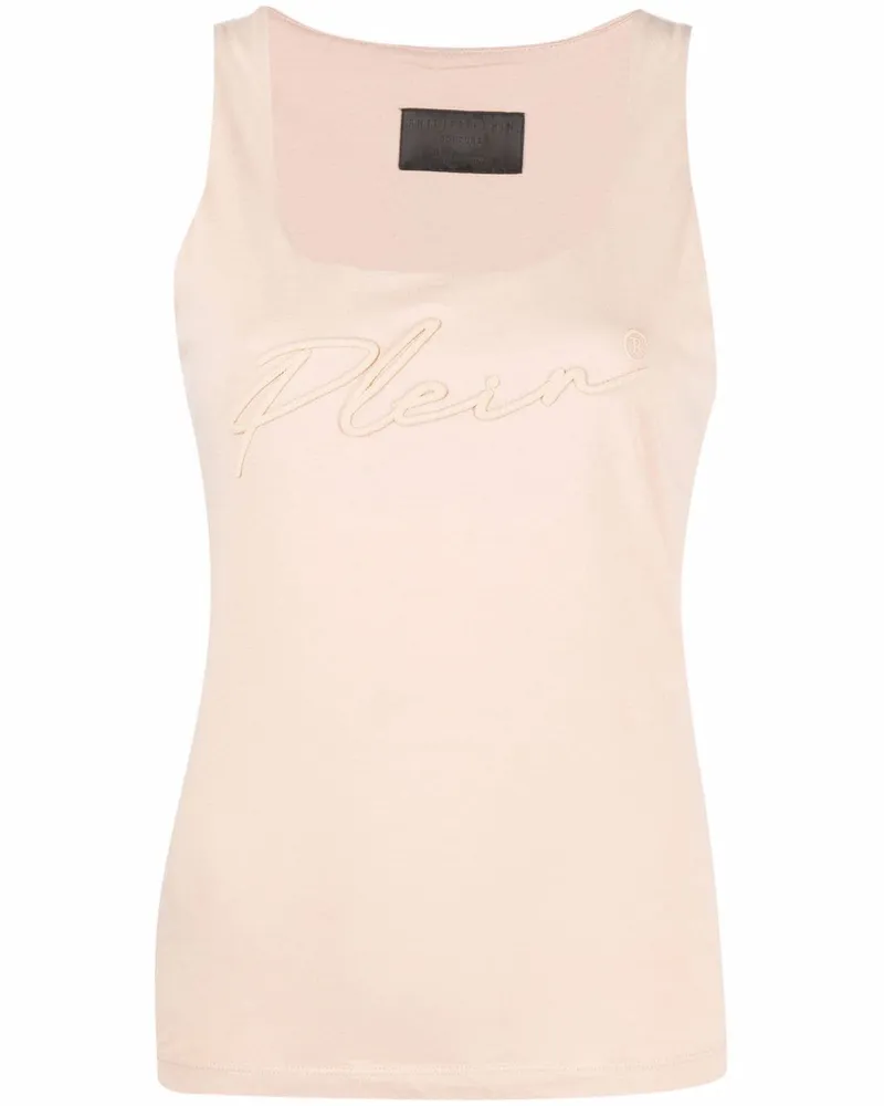 Philipp Plein Top mit Logo-Stickerei - Nude Nude