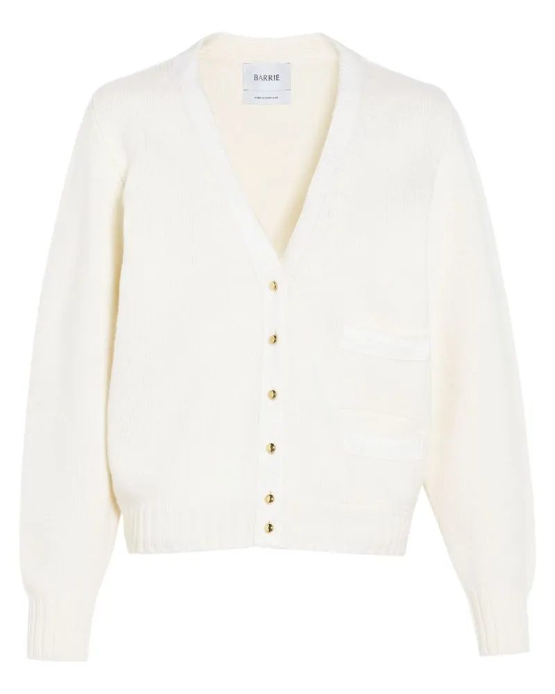 Barrie Cardigan aus Kaschmir mit Schleifendetail - Weiß Weiß