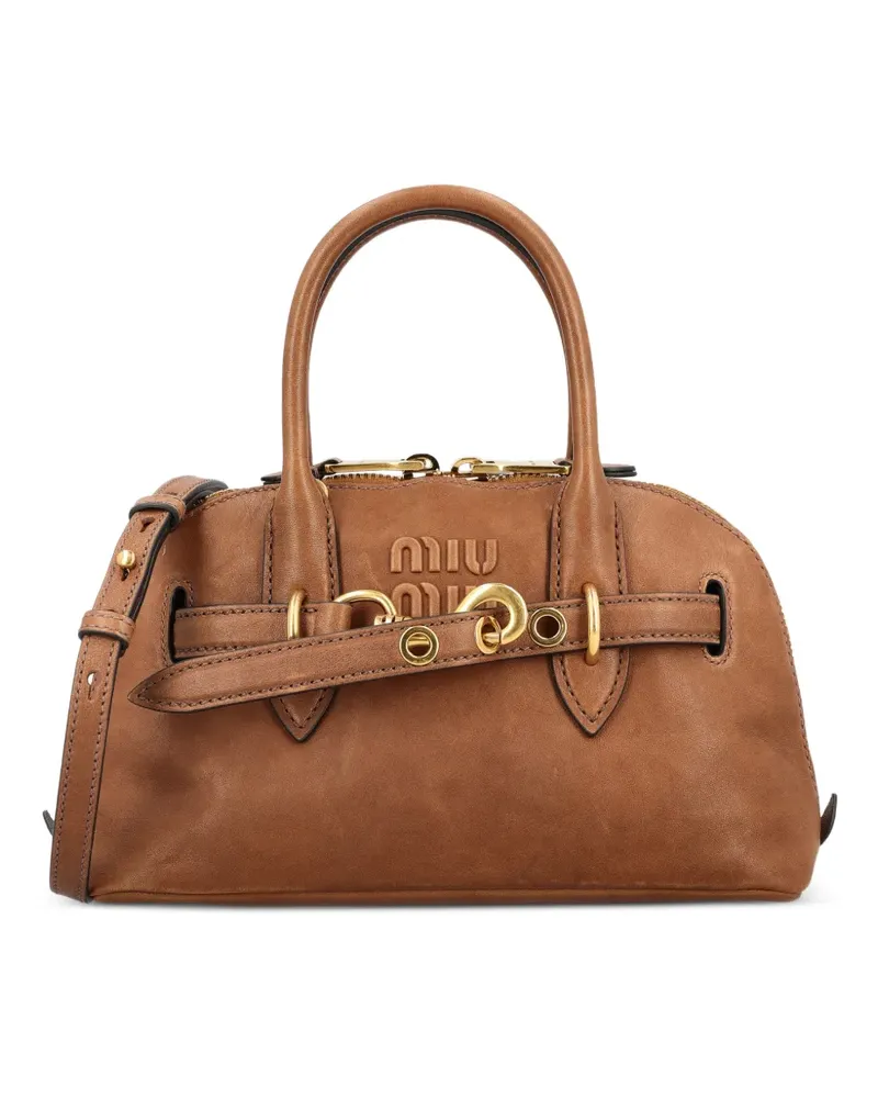 Miu Miu small Aventure leather shoulder bag - Braun Braun