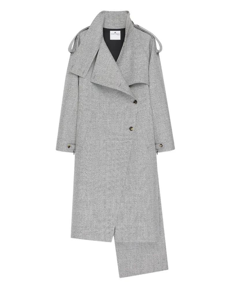 Courrèges Asymmetrischer Oblique Wollmantel - Grau Grau