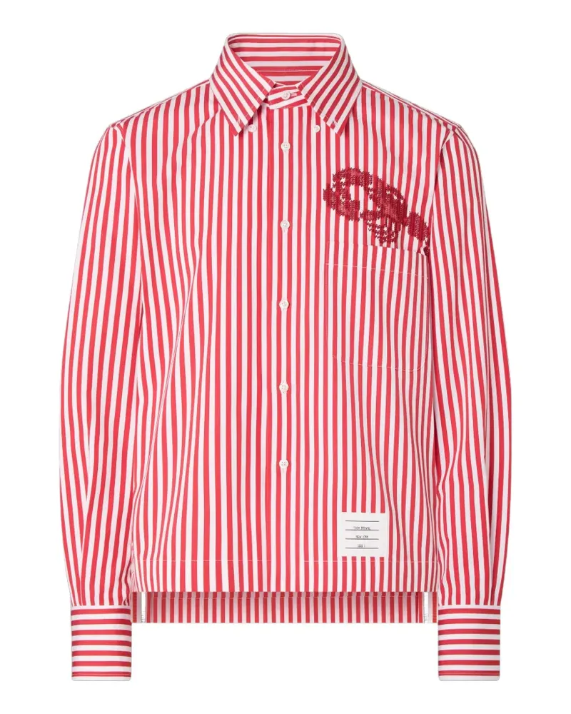 Thom Browne Gestreiftes Lobster Hemd - Rot Rot