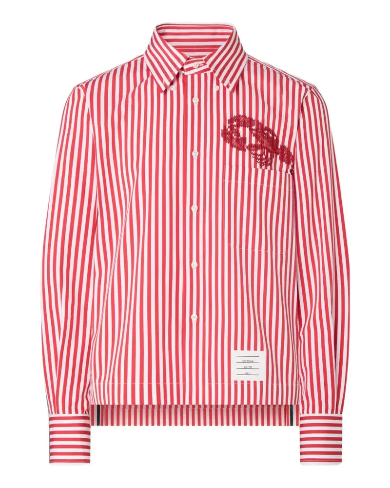 Thom Browne Gestreiftes Lobster Hemd - Rot Rot